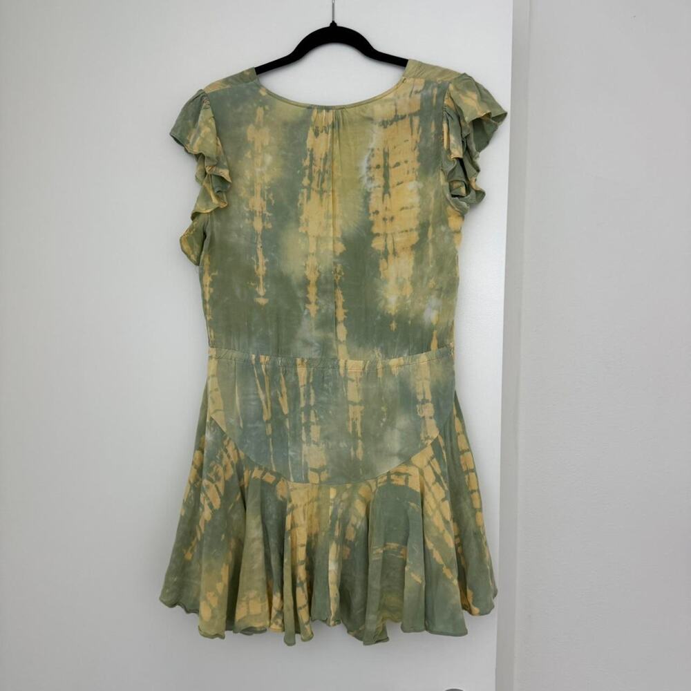 Aakaa green tie dye ruffle fairy dress - Picture 6 of 8
